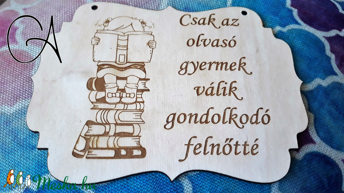 Olvasó gyermek - tábla - otthon & életmód - dekoráció - kép & falikép - táblakép - Meska.hu