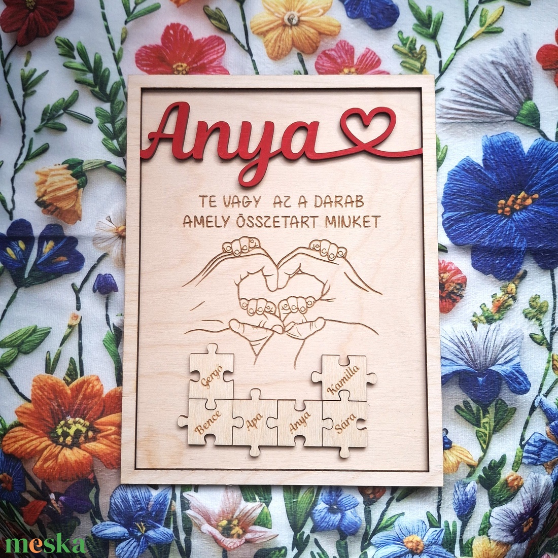 Puzzle szív családi tábla Te vagy az a darab, amely összetart minket - otthon & életmód - dekoráció - kép & falikép - táblakép - Meska.hu Puzzle szív családi tábla Te vagy az a darab, amely összetart minket - otthon & életmód - dekoráció - kép & falikép - táblakép - Meska.hu