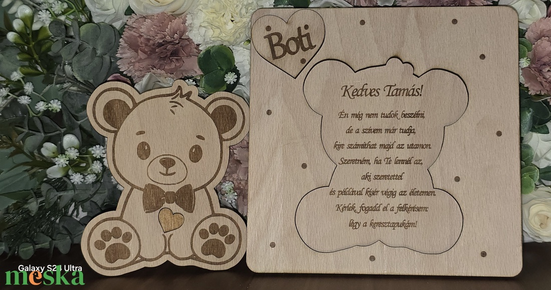 Keresztszülő felkérő és emlék � névre szóló gravírozott fa  - baba - mama - keresztelő kellékek - keresztszülő felkérő - Meska.hu