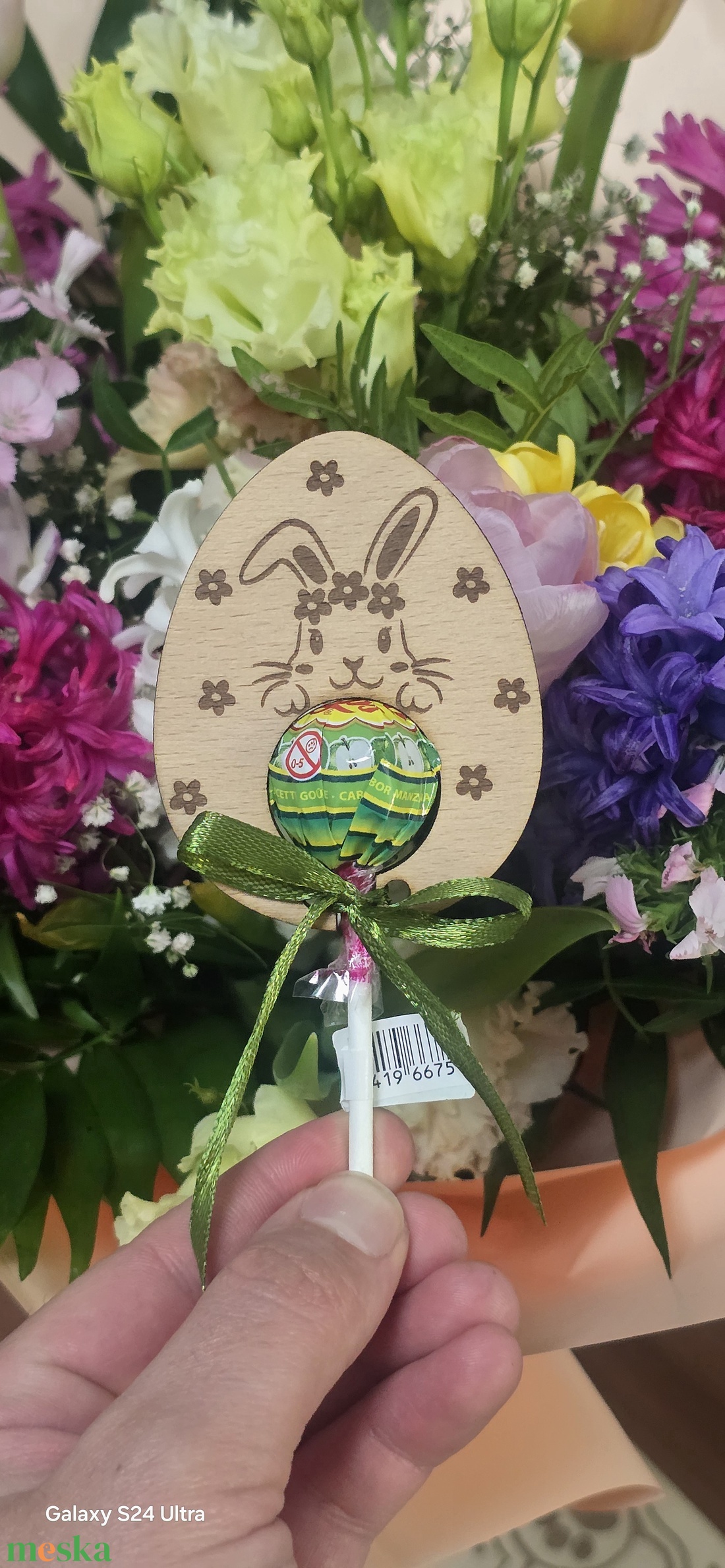 Húsvéti köszönőajándék, nyalóka tartó - ünnepi díszek, dekorációk - húsvéti díszek és dekorációk - húsvéti ajándékátadó - Meska.hu