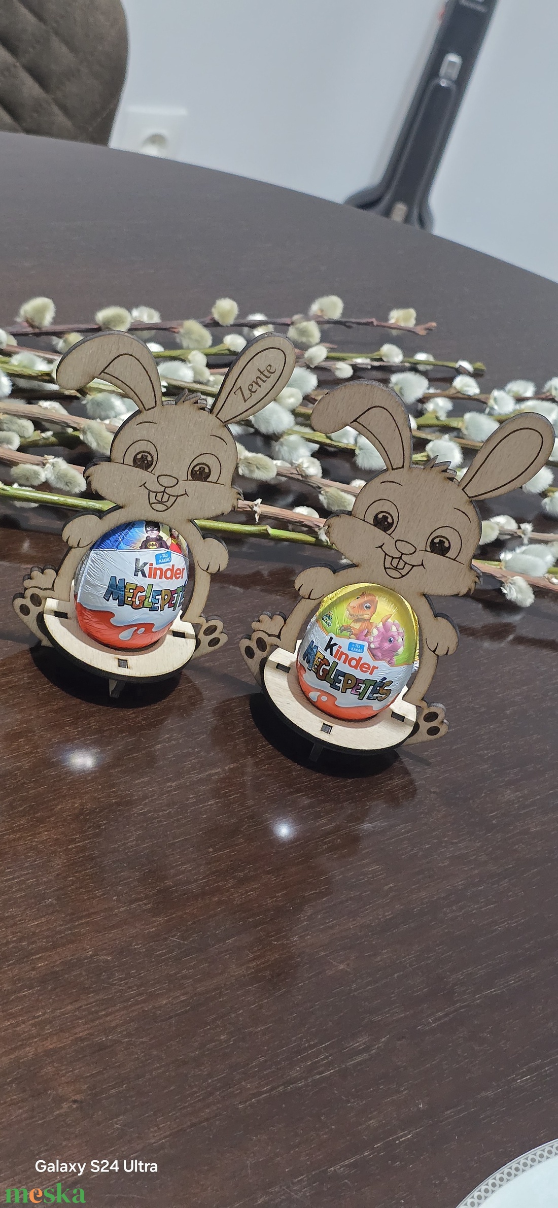 Nyuszis húsvéti köszönőajándék, tojástartó, névre szóló - ünnepi díszek, dekorációk - húsvéti díszek és dekorációk - húsvéti ajándékátadó - Meska.hu