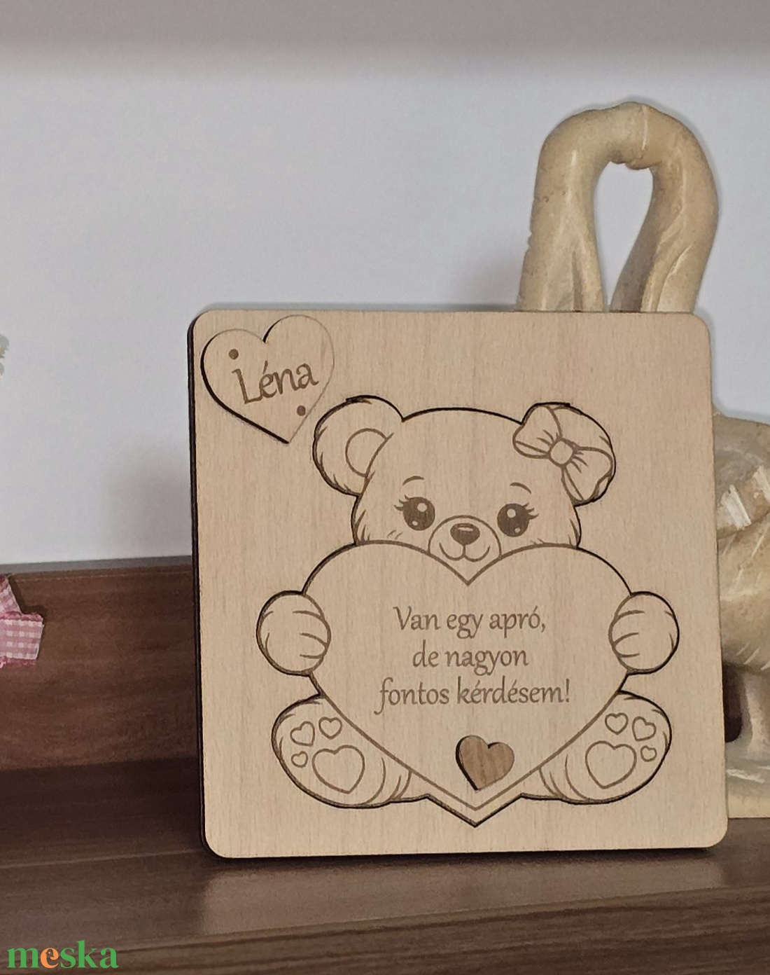Keresztszülő felkérő és emlék � névre szóló gravírozott fa  - baba - mama - keresztelő kellékek - keresztszülő felkérő - Meska.hu