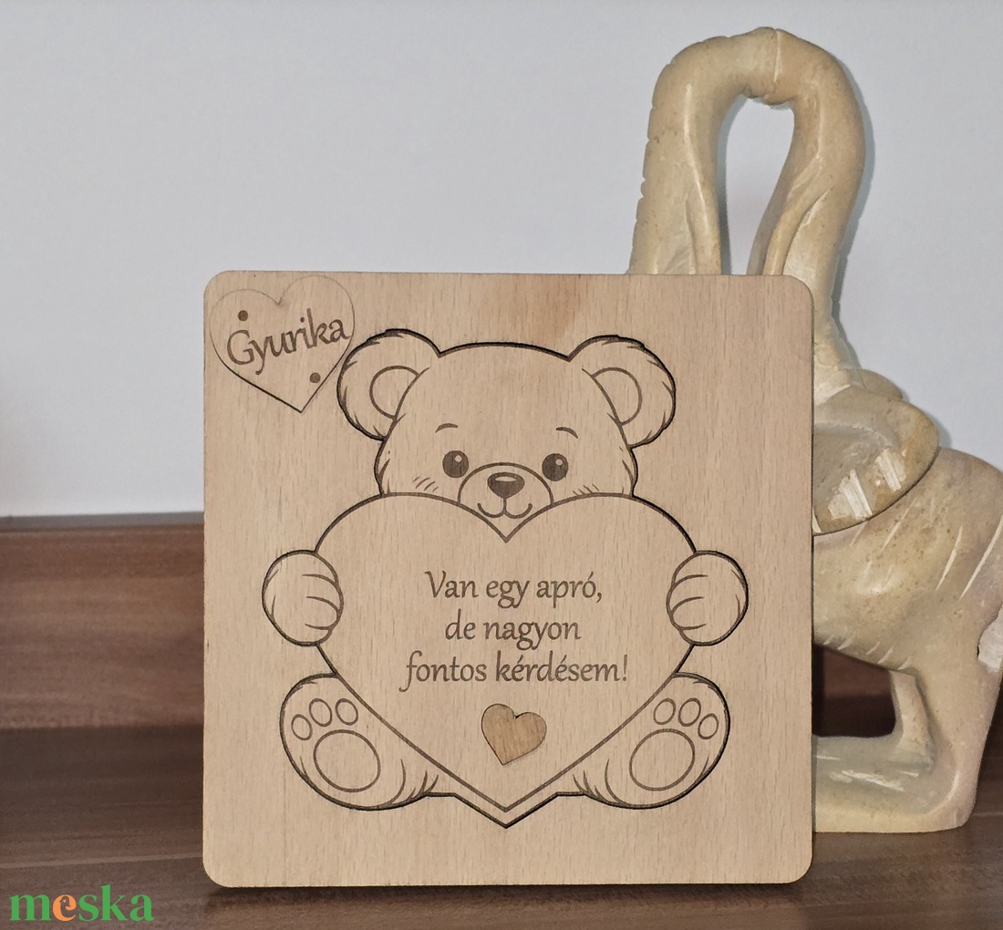 Keresztszülő felkérő és emlék � névre szóló gravírozott fa  - baba - mama - keresztelő kellékek - keresztszülő felkérő - Meska.hu