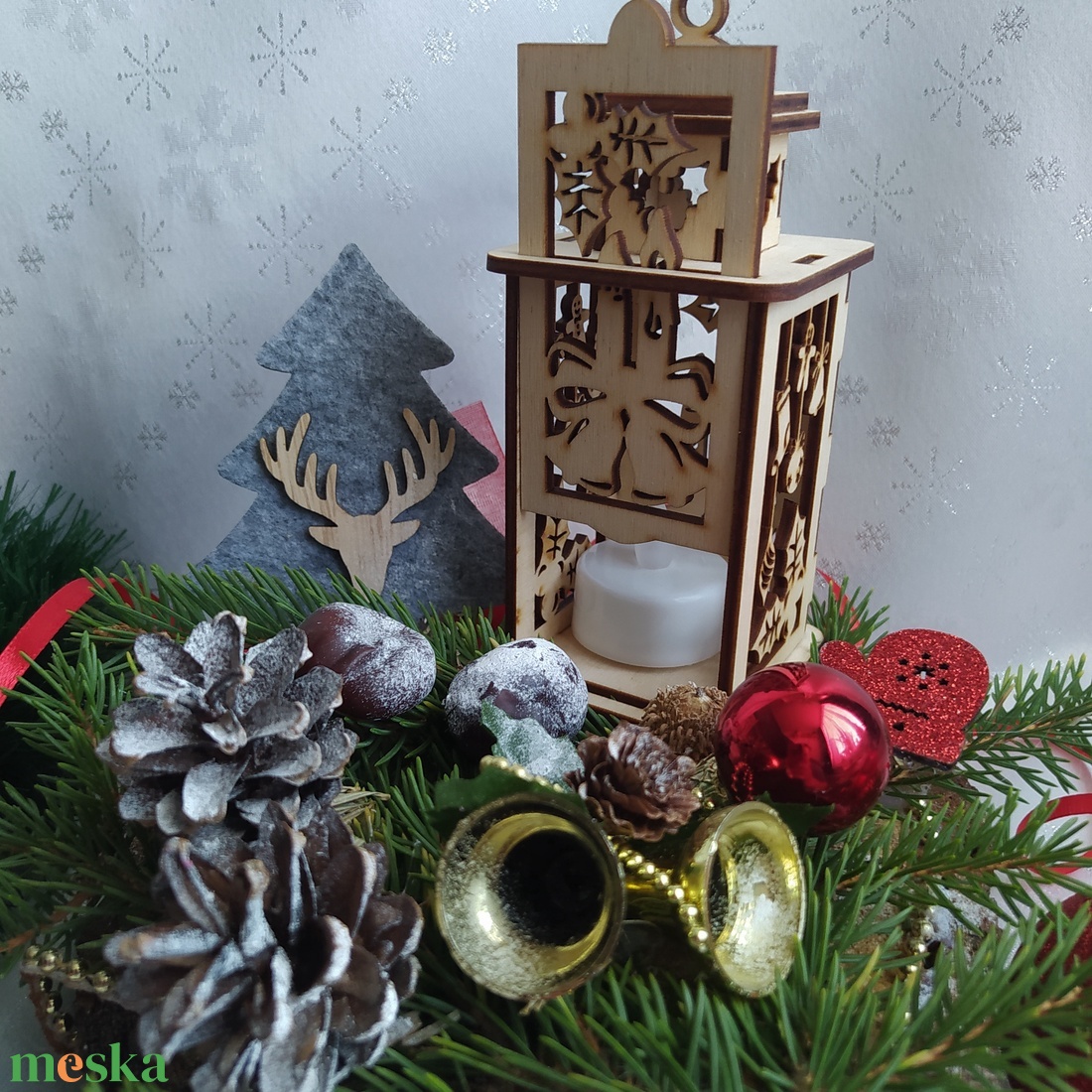 Karácsonyi lámpás mécsestartó  - karácsony - karácsonyi lakásdekoráció - karácsonyi fénydekoráció - Meska.hu