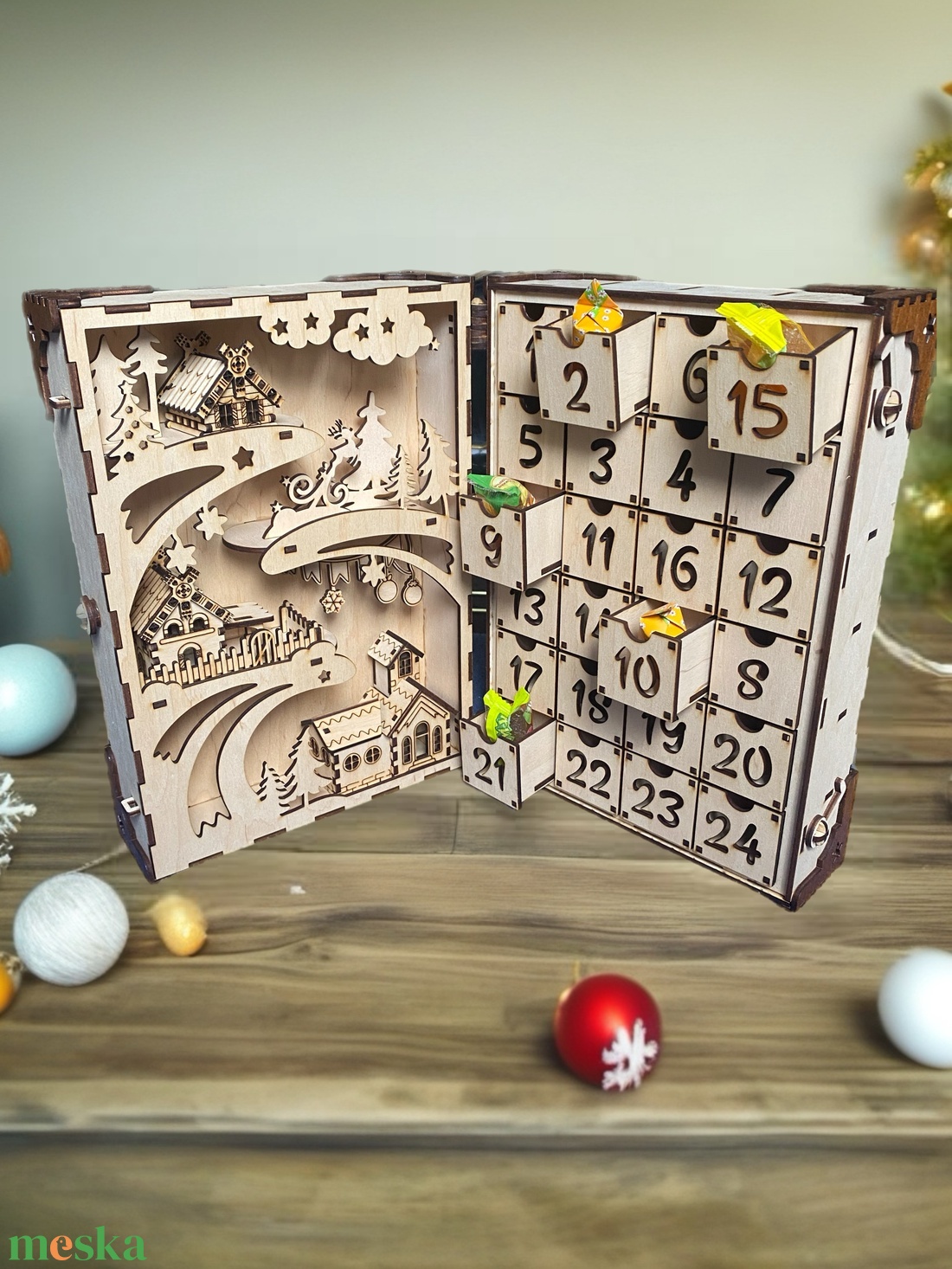 Könyv adventi naptár - karácsony - adventi díszek - adventi naptár - Meska.hu