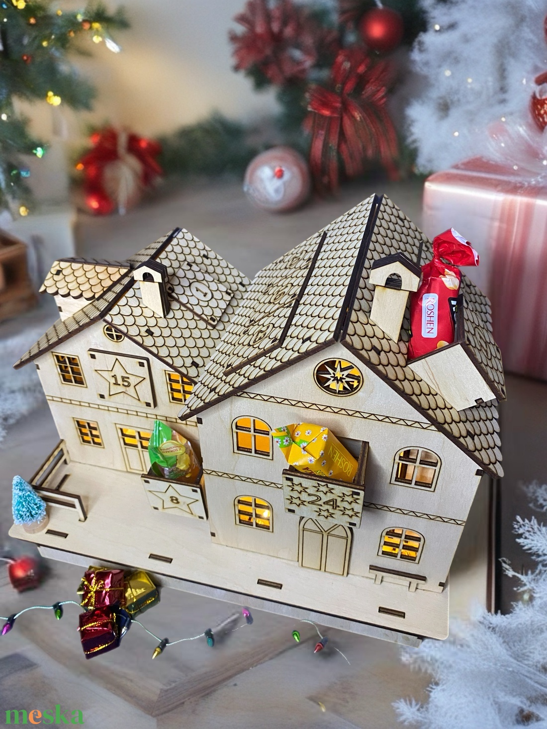 Házikó adventi naptár - karácsony - adventi díszek - adventi naptár - Meska.hu