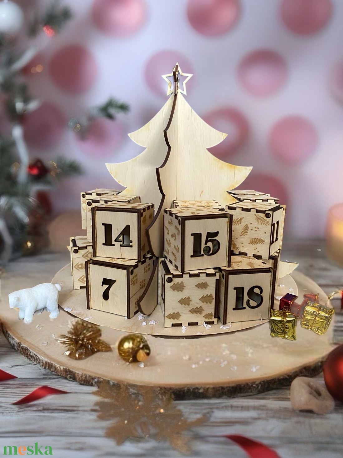 Karácsonyfa adventi naptár - karácsony - adventi díszek - adventi naptár - Meska.hu