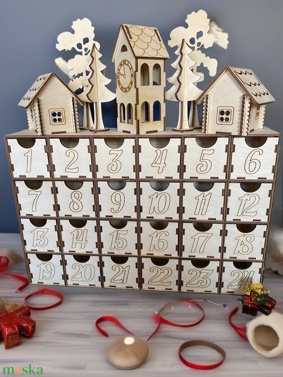 Falu adventi naptár - karácsony - adventi díszek - adventi naptár - Meska.hu