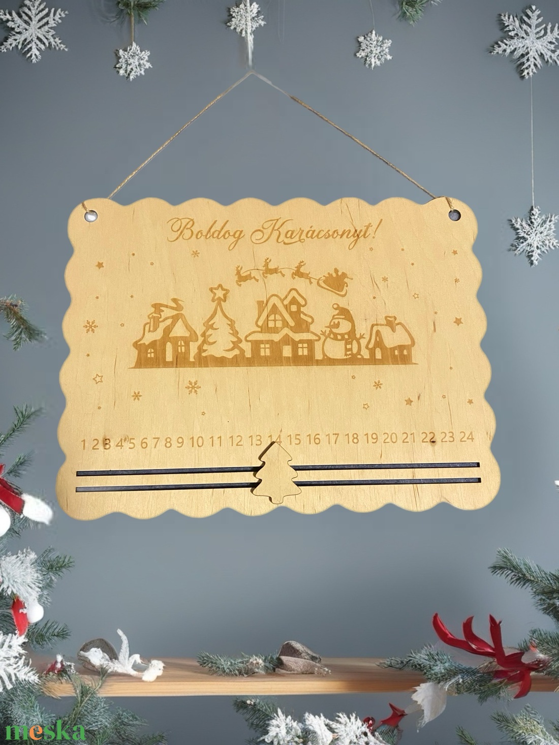 Adventi visszaszámláló tábla - karácsony - adventi díszek - adventi naptár - Meska.hu