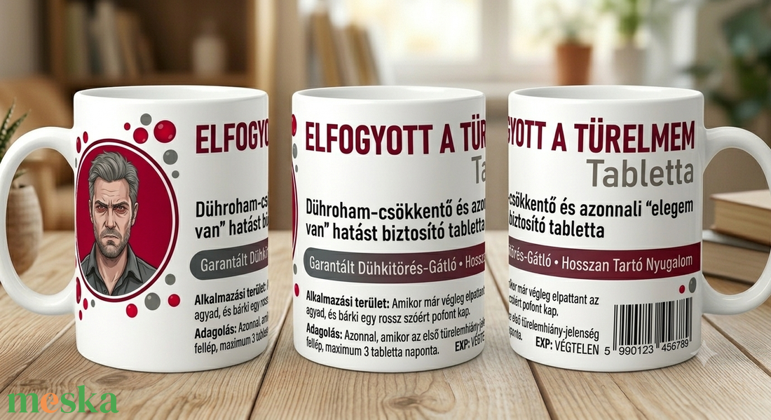 elfogyott a türelmem    vicces bögre - otthon & életmód - konyhafelszerelés, tálalás - tálalás - bögre & csésze - Meska.hu