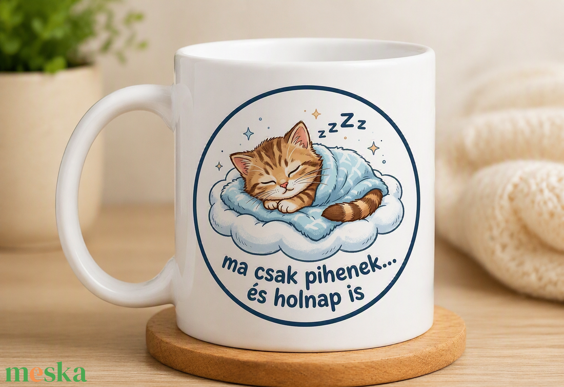 Vicces macskás bögre - otthon & életmód - konyhafelszerelés, tálalás - tálalás - bögre & csésze - Meska.hu
