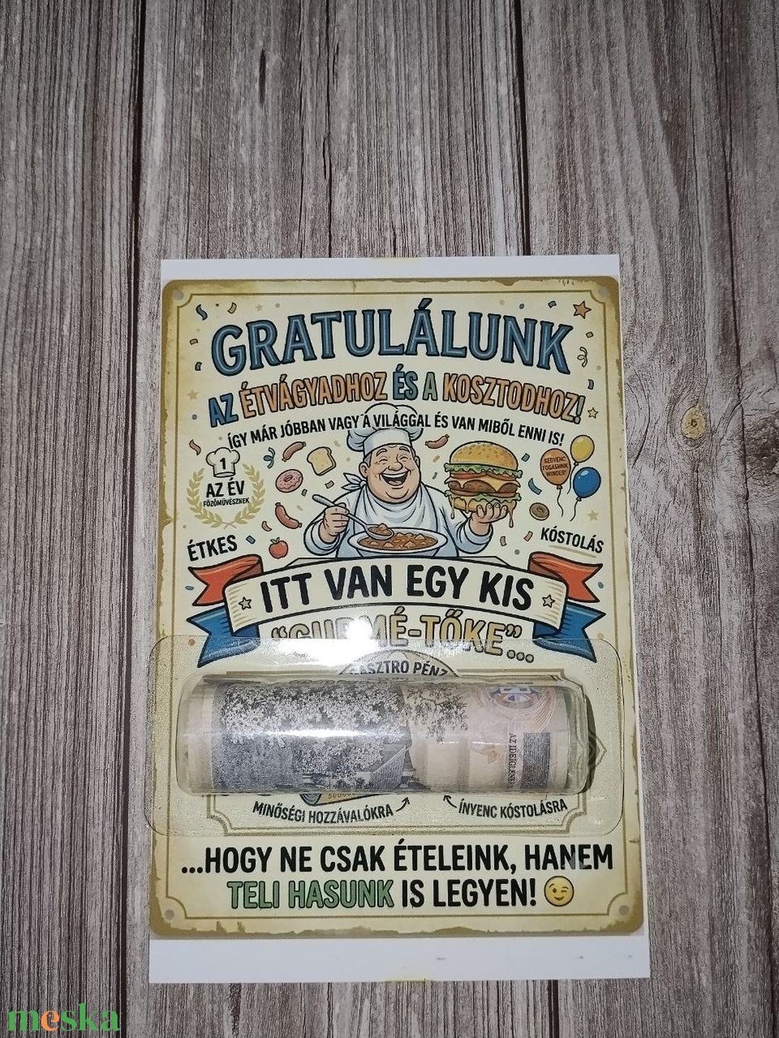 Humoros Pénzátadó Tábla Gasztro Imádóknak - esküvő - nászajándék - esküvői pénzátadó képkeret - Meska.hu