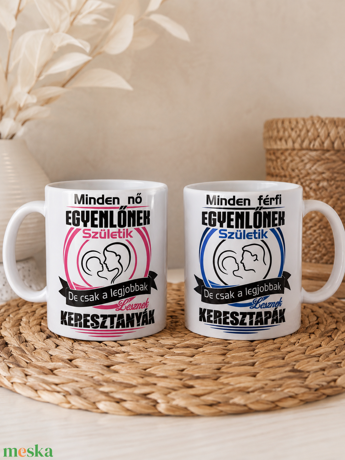  Keresztanya és  Keresztapa páros bögre �  ajándék a legjobb keresztszülőknek - baba - mama - keresztelő kellékek - keresztelőajándékok - Meska.hu