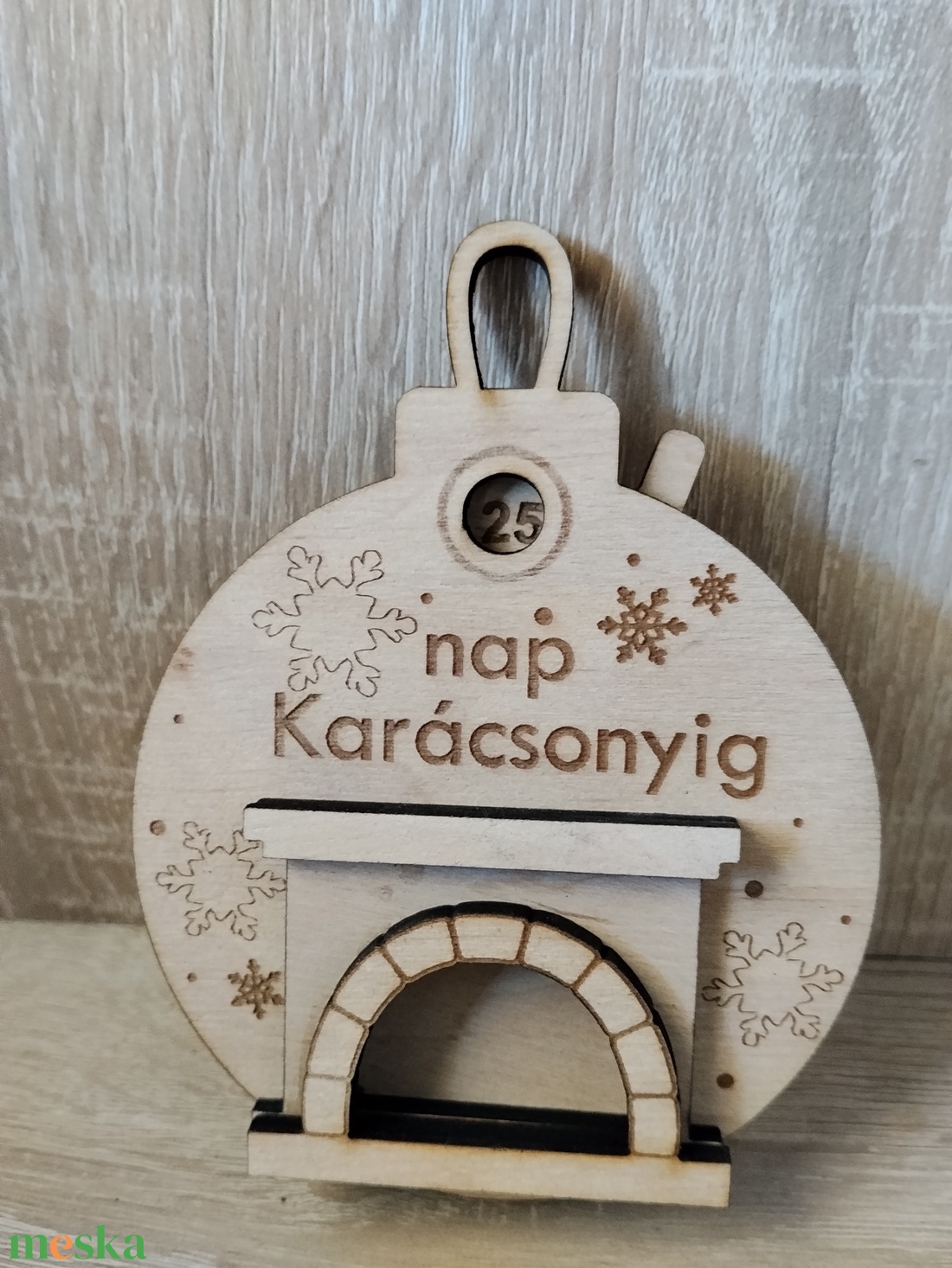 Fa Karácsonyi Visszaszámláló � Kandallós Lézergravírozott Adventi Dísz - karácsony - adventi díszek - adventi naptár - Meska.hu