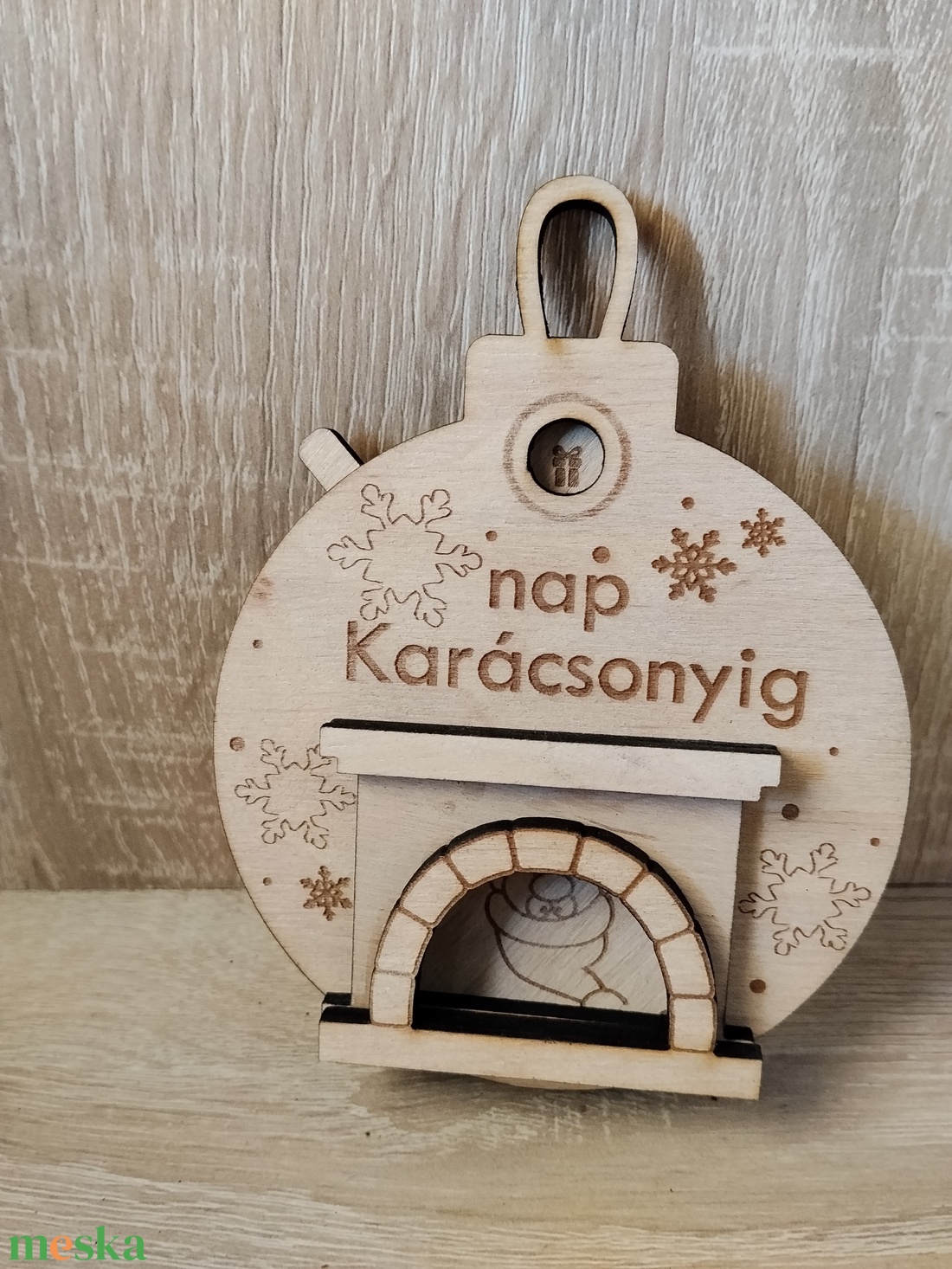 Fa Karácsonyi Visszaszámláló � Kandallós Lézergravírozott Adventi Dísz - karácsony - adventi díszek - adventi naptár - Meska.hu
