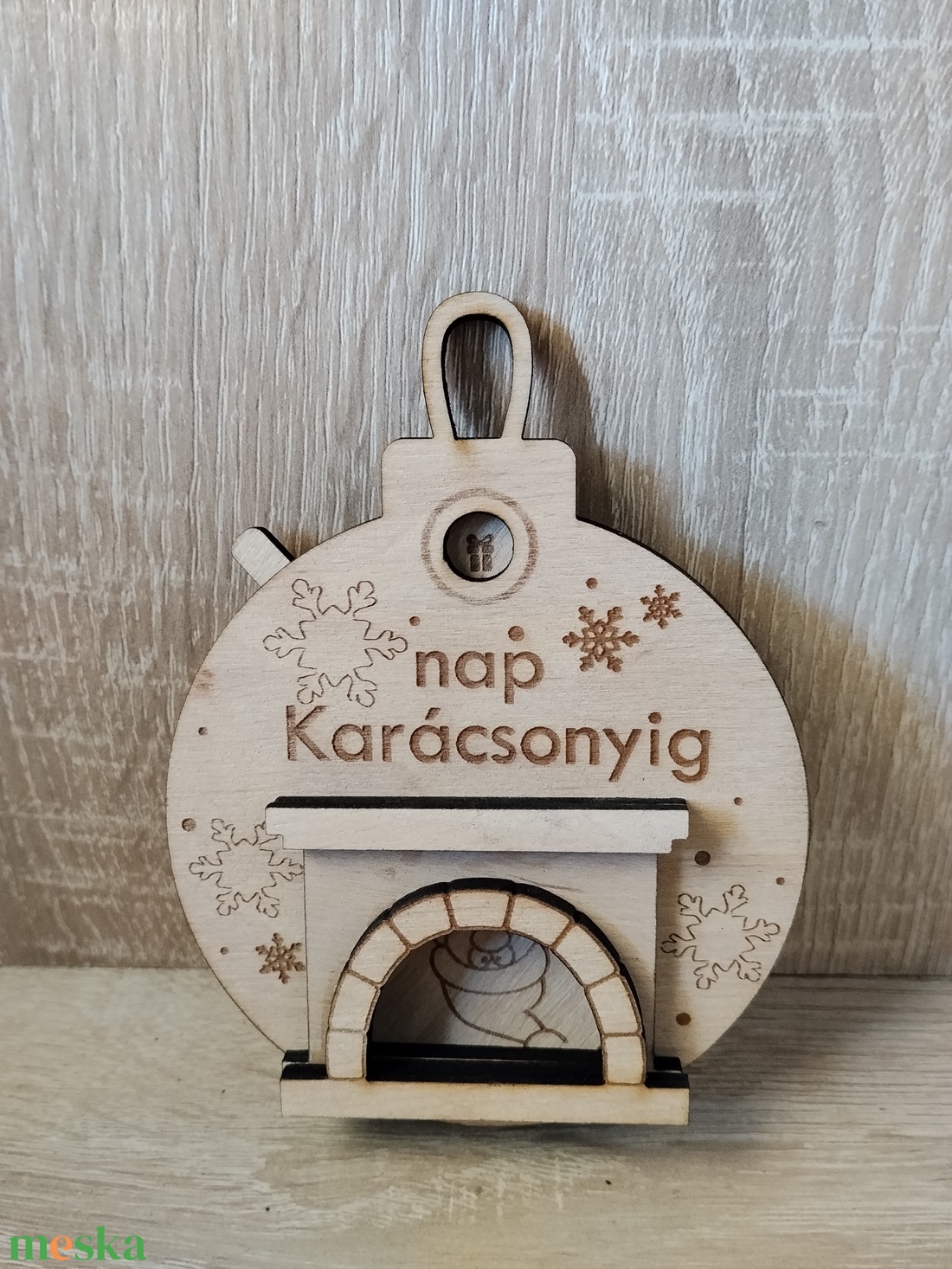 Fa Karácsonyi Visszaszámláló � Kandallós Lézergravírozott Adventi Dísz - karácsony - adventi díszek - adventi naptár - Meska.hu