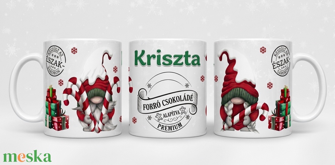 Egyedi Karácsonyi Manós Bögre � névre szóló   - otthon & életmód - konyhafelszerelés, tálalás - tálalás - bögre & csésze - Meska.hu