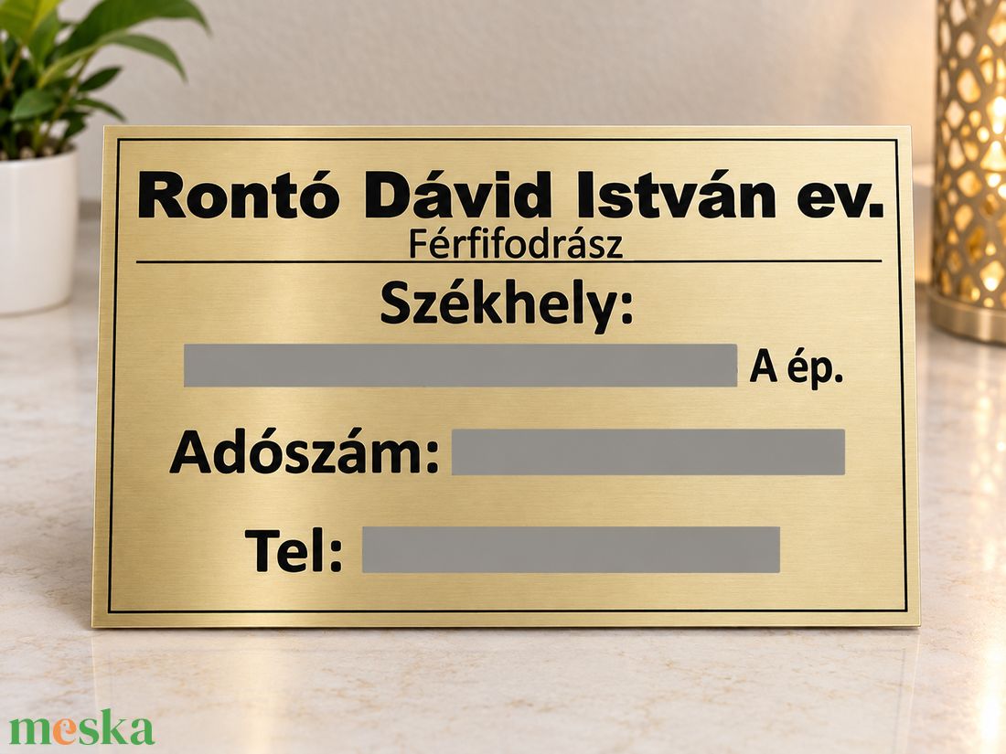 Egyedi cégtábla, névtábla vállalkozásoknak � 20�30 cm - otthon & életmód - dekoráció - kép & falikép - plakát - Meska.hu