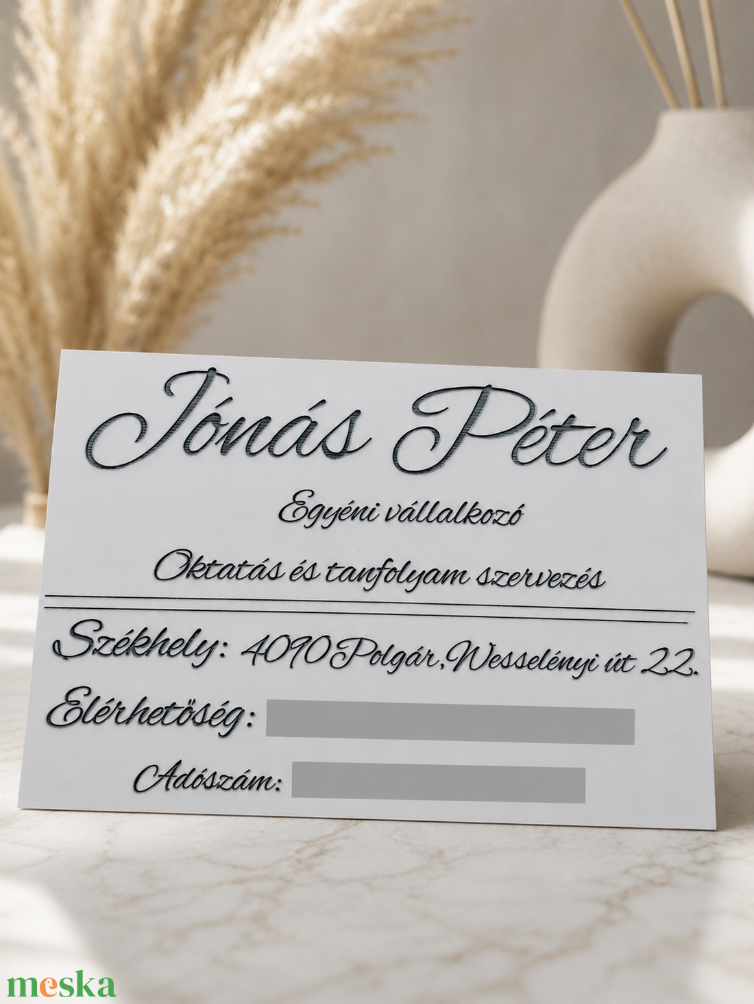 Egyedi cégtábla, névtábla vállalkozásoknak � 20�30 cm - otthon & életmód - dekoráció - kép & falikép - plakát - Meska.hu