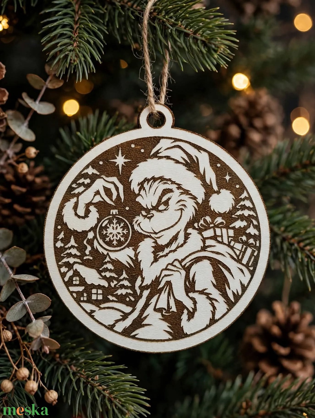 Grinch-es Karácsonyi fenyőfa dísz  - karácsony - karácsonyi lakásdekoráció - karácsonyfadíszek - Meska.hu