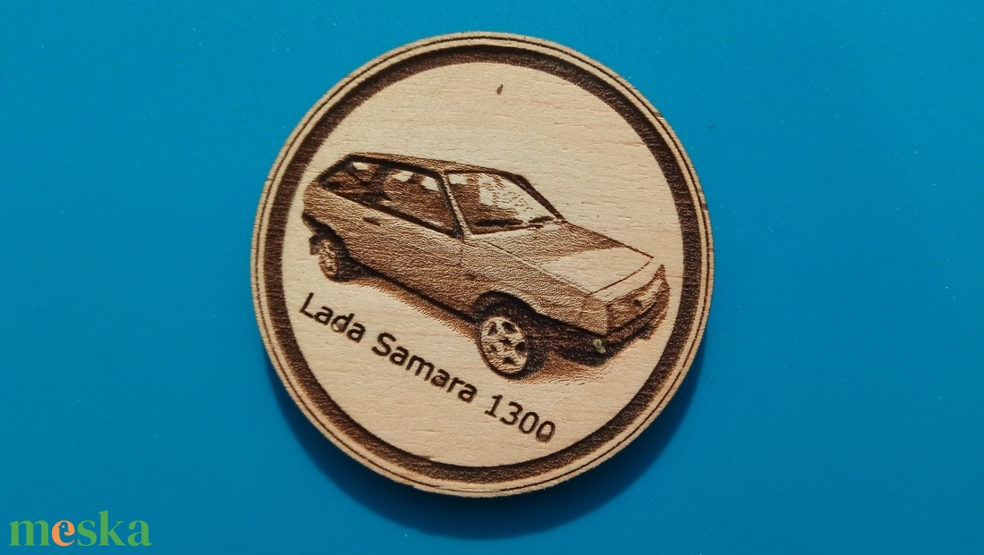 Lada Samara mintás hűtőmágnes. Ladás, Samarás gravírozás. - otthon & életmód - konyhafelszerelés, tálalás - konyhai dekoráció - hűtőmágnes - Meska.hu