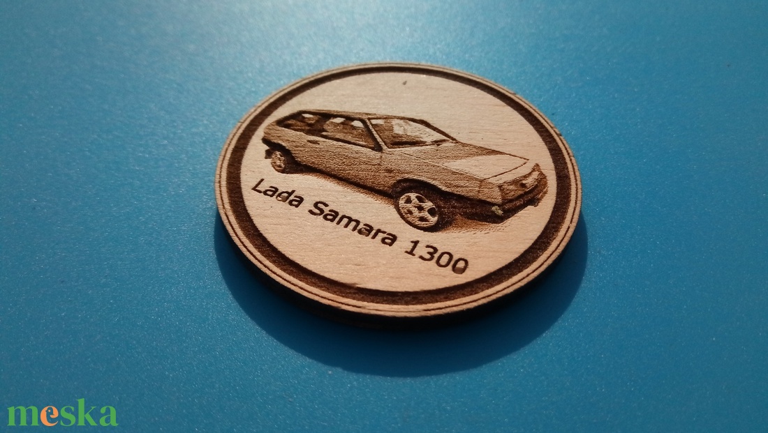 Lada Samara mintás hűtőmágnes. Ladás, Samarás gravírozás. - otthon & életmód - konyhafelszerelés, tálalás - konyhai dekoráció - hűtőmágnes - Meska.hu