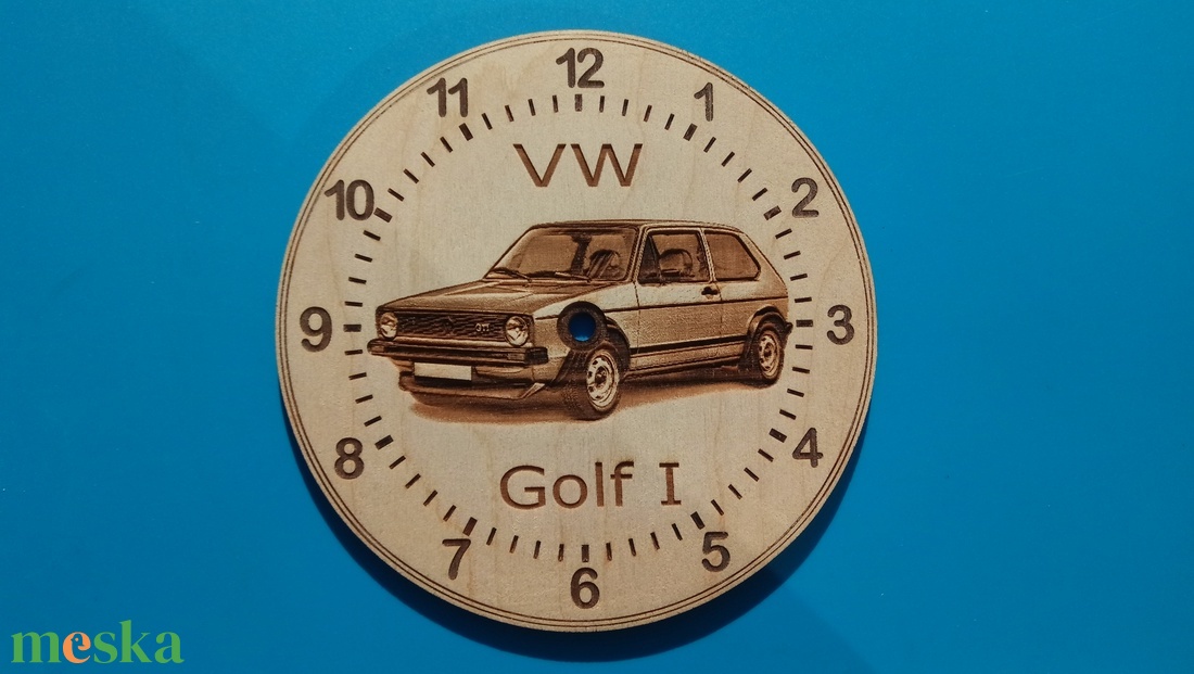 VW, VolksWagen Golf I ( 1 ) mintás falióra. Golfos, vws, volkswagenes képpel. - otthon & életmód - dekoráció - fali és függő dekoráció - falióra & óra - Meska.hu