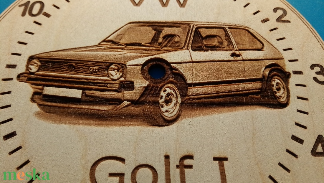 VW, VolksWagen Golf I ( 1 ) mintás falióra. Golfos, vws, volkswagenes képpel. - otthon & életmód - dekoráció - fali és függő dekoráció - falióra & óra - Meska.hu