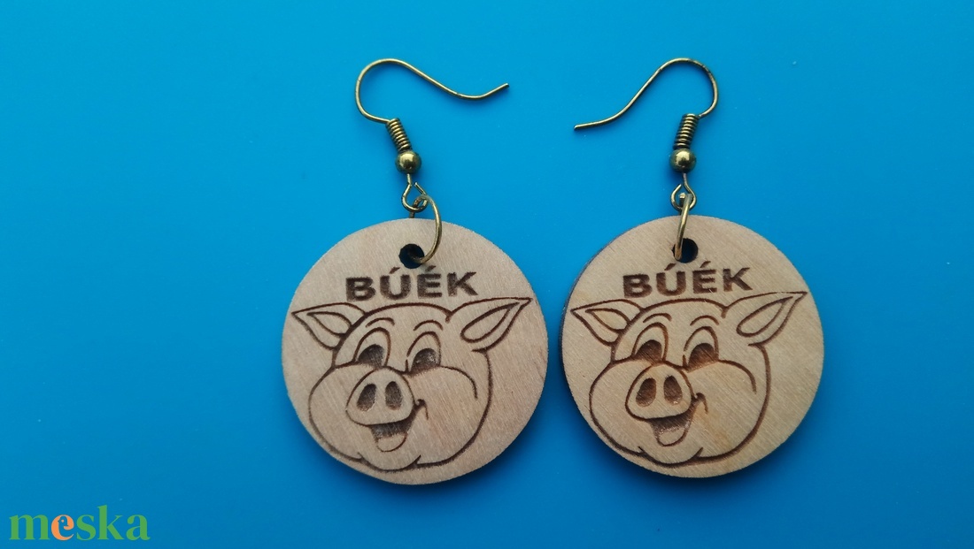 Röfi malac BÚÉK mintás fülbevaló - esküvő - ékszer - fülbevaló - Meska.hu