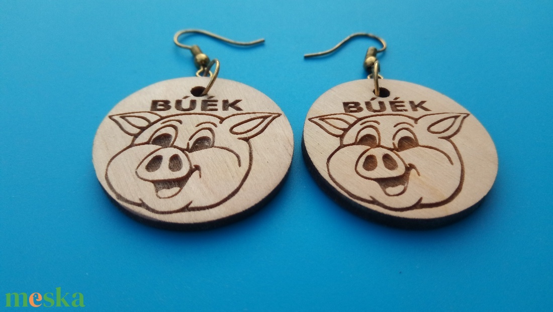 Röfi malac BÚÉK mintás fülbevaló - esküvő - ékszer - fülbevaló - Meska.hu