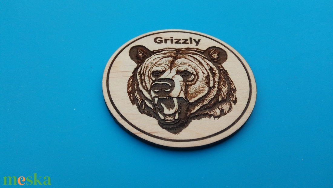 Grizzly medve mintás hűtőmágnes. - esküvő - ékszer - fülbevaló - Meska.hu Grizzly medve mintás hűtőmágnes. - esküvő - ékszer - fülbevaló - Meska.hu