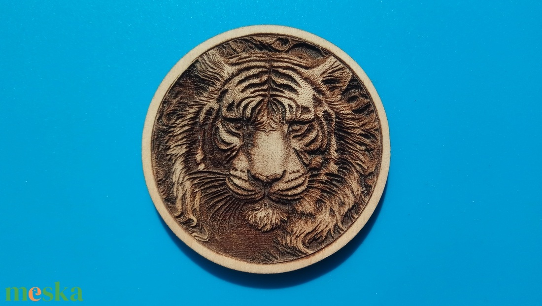 Tigris fej mintás hűtőmágnes.  - otthon & életmód - konyhafelszerelés, tálalás - konyhai dekoráció - hűtőmágnes - Meska.hu