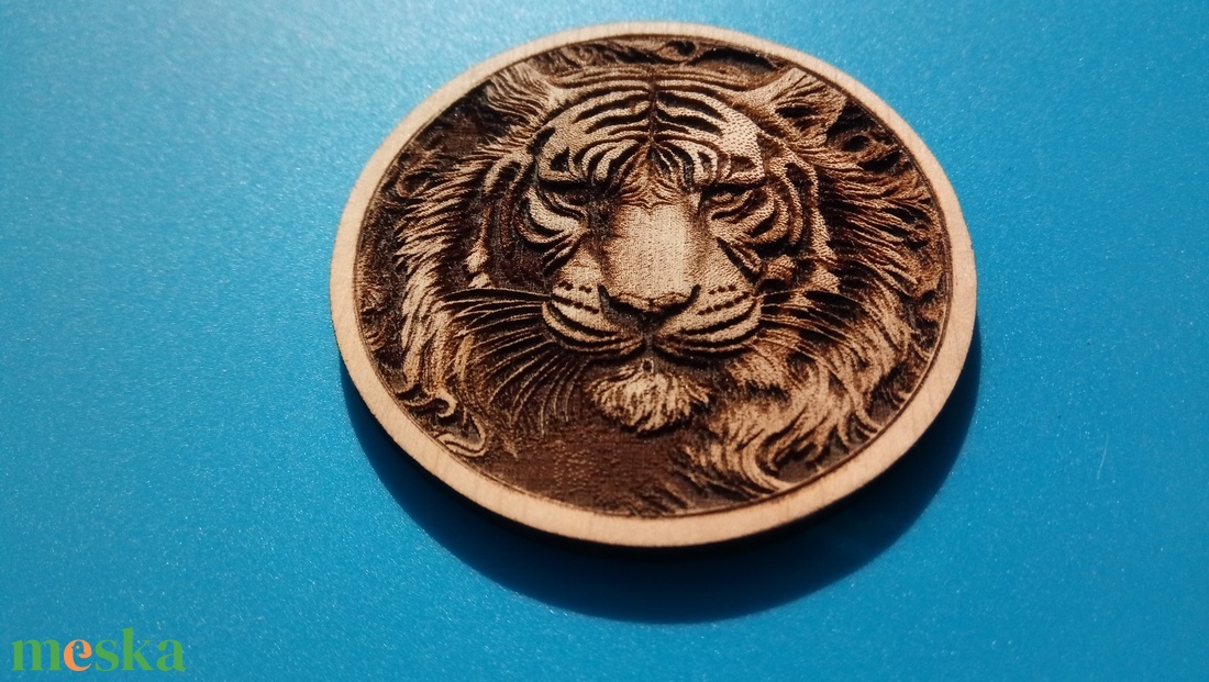 Tigris fej mintás hűtőmágnes.  - otthon & életmód - konyhafelszerelés, tálalás - konyhai dekoráció - hűtőmágnes - Meska.hu
