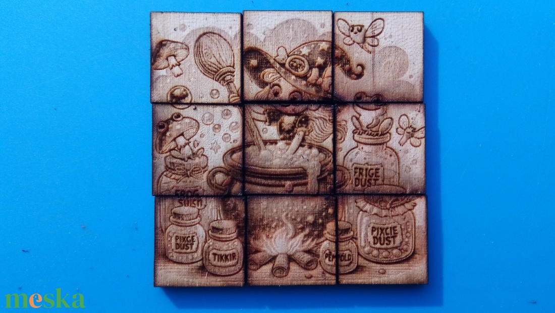 Boszorkányos kirakó, méregkeverő boszi mintával. Kedves kis boszorkány, kislányoknak. Nehéz fejtörő komoly puzzle játék. - játék & sport - puzzle - kirakó, kocka kirakó - Meska.hu