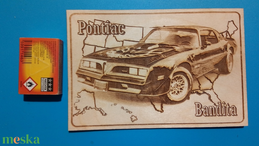 Pontiac  Bandita , a Trans Am amerikai autós találkozó résztvevőknek. Veterán őrülteknek. Fém tábla hangulattal. - otthon & életmód - dekoráció - kép & falikép - fából készült kép - Meska.hu