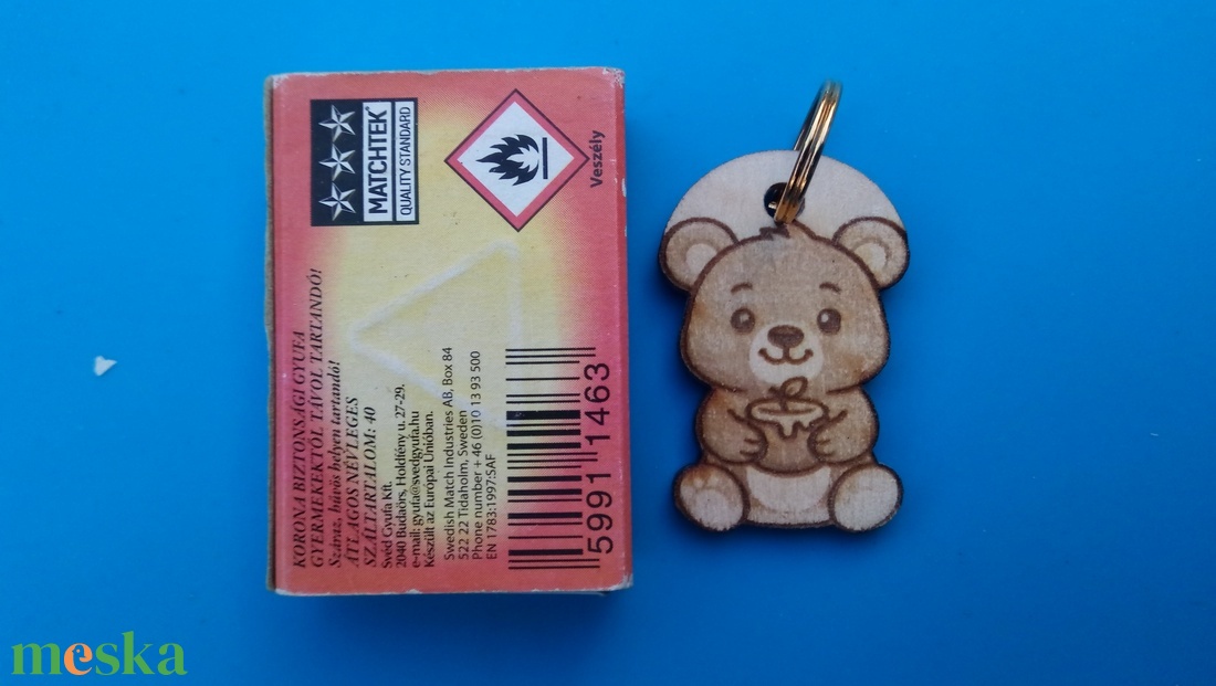 Macis kulcstartó. Medvés kulcsdísz.  - táska & tok - kulcstartó & táskadísz - kulcstartó - Meska.hu