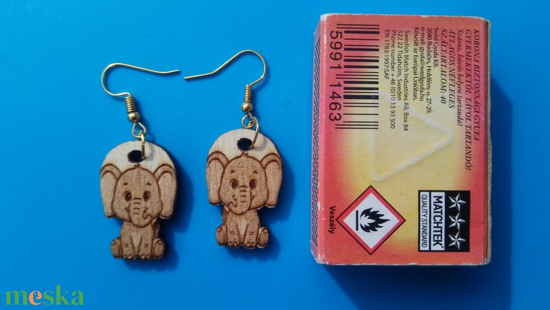 Gravírozott, kivágott elefántos fülbevaló. Elefánt mintás. - esküvő - ékszer - fülbevaló - Meska.hu