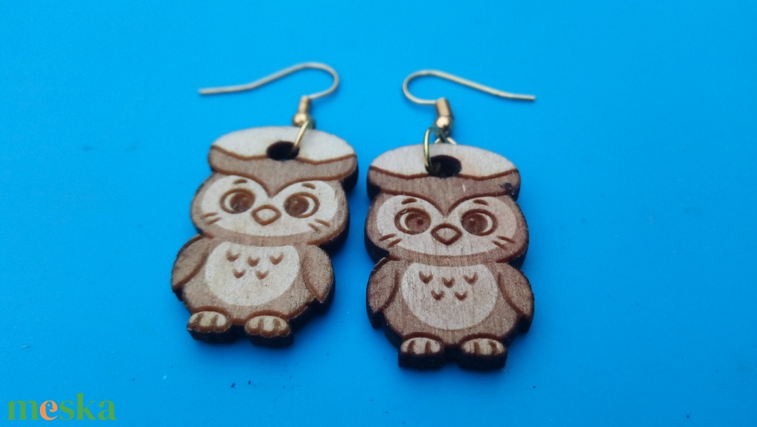 Gravírozott, kivágott bagoly fülbevaló. Baglyos mintás, Bagollyal készült gyerekeknek. - esküvő - ékszer - fülbevaló - Meska.hu