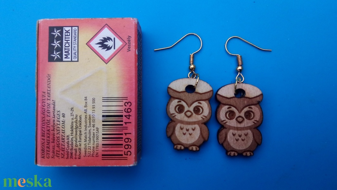 Bagoly fülbevaló. Baglyos füldísz, bagollyal. Kiváló ajándék lánynak, vidám hölgynek, nőnek szilveszterre vagy bármikor. - esküvő - ékszer - fülbevaló - Meska.hu