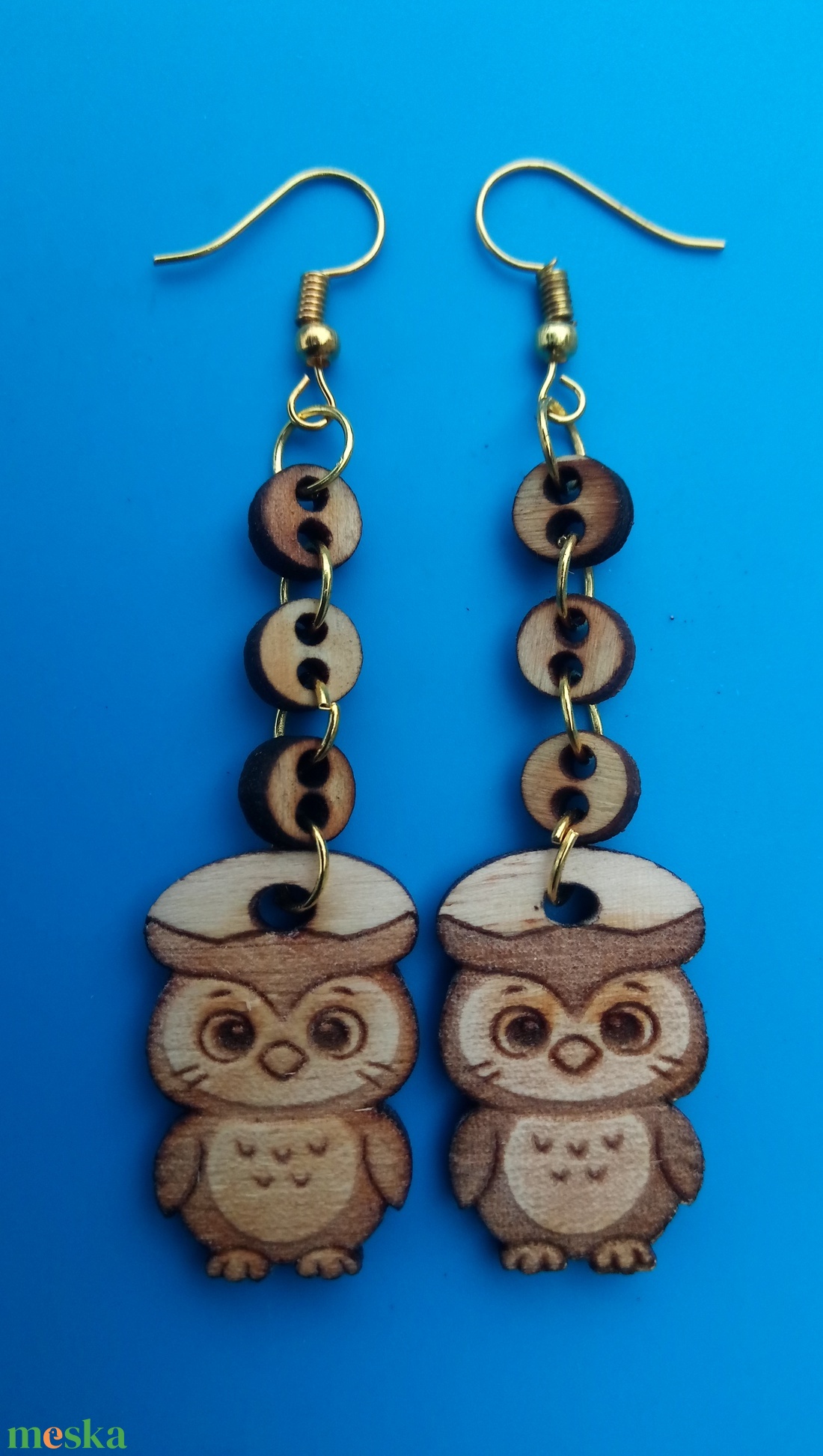 Láncos Bagoly fülbevaló. Baglyos füldísz, bagollyal. Kiváló ajándék lánynak, vidám hölgynek, nőnek szilveszterre. - esküvő - ékszer - fülbevaló - Meska.hu