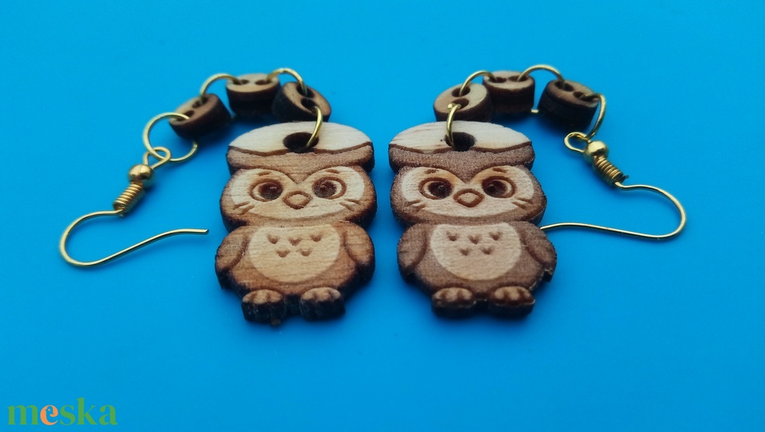 Láncos Bagoly fülbevaló. Baglyos füldísz, bagollyal. Kiváló ajándék lánynak, vidám hölgynek, nőnek szilveszterre. - esküvő - ékszer - fülbevaló - Meska.hu