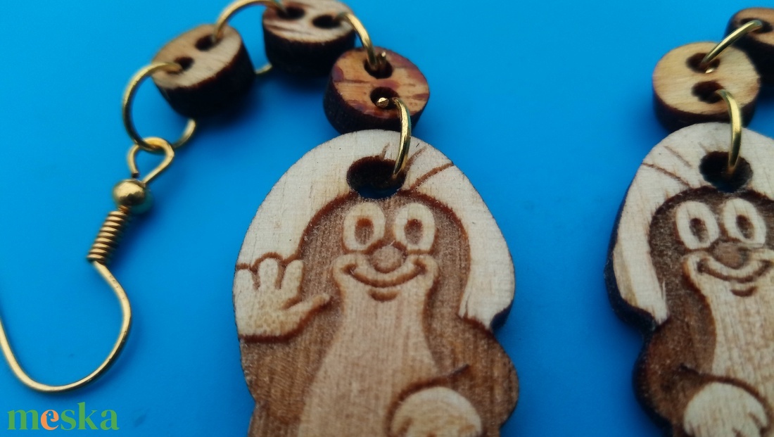 Láncos Vakond fülbevaló. Vakondos füldísz vakonddal. Kiváló ajándék lánynak, vidám hölgynek, nőnek szilveszterre. - esküvő - ékszer - fülbevaló - Meska.hu