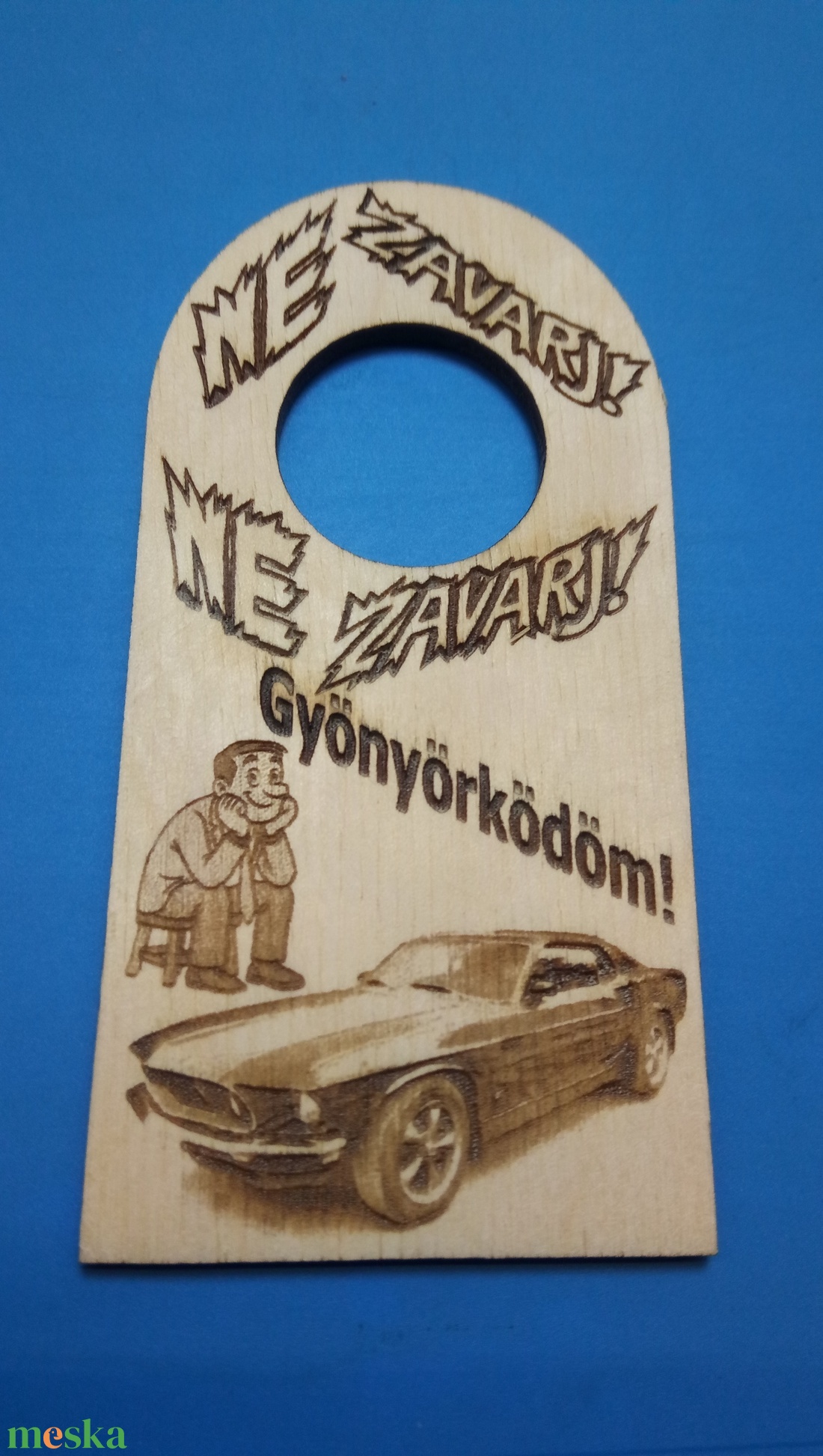 NE ZAVARJ! tábla. FORD Mustang mintával. Vicces akasztó USA autó rajongónak, fordosnak, mustangosnak, veteránosnak. - esküvő - dekoráció - tábla & jelzés - Meska.hu
