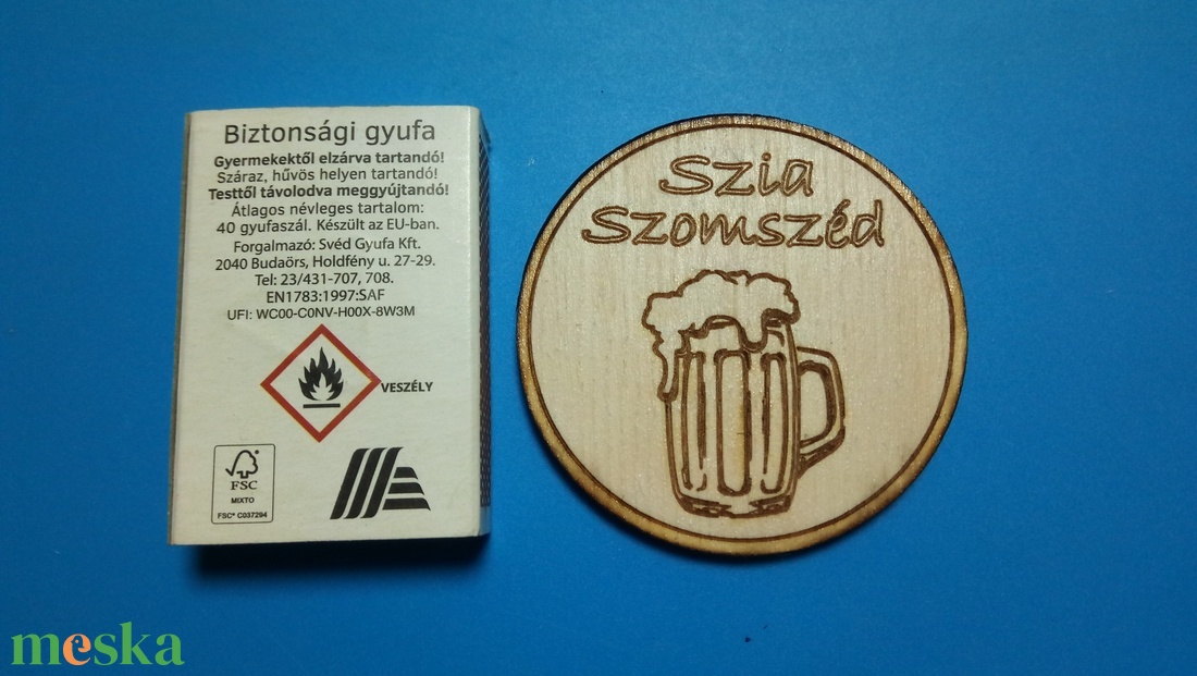 Szia szomszéd hűtőmágnes. Ajándékba, meglepetésnek, köszönetnek, fiú szomszédnak. - otthon & életmód - konyhafelszerelés, tálalás - konyhai dekoráció - hűtőmágnes - Meska.hu