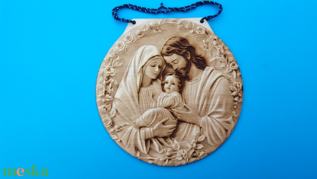 Az újszülött Jézuska. Húsvéti ajándék idősebbeknek, vallásos érzelműeknek. Gravírozott fa falikép. - otthon & életmód - dekoráció - kép & falikép - fából készült kép - Meska.hu