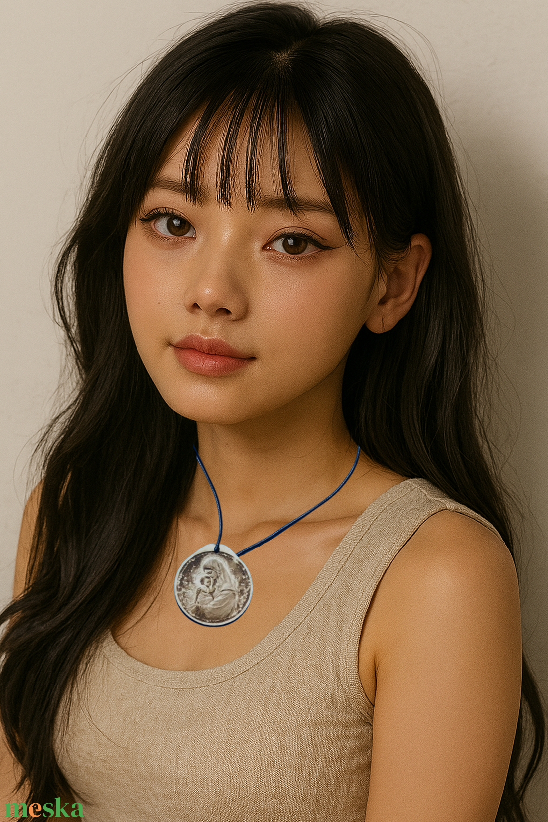 Gravírozott fa medál Szűz Mária és a kis Jézus ábrázolásával. Időseknek, vallásos érzelműeknek, hívőknek húsvéti ajándék - ékszer - nyaklánc - medálos nyaklánc - Meska.hu