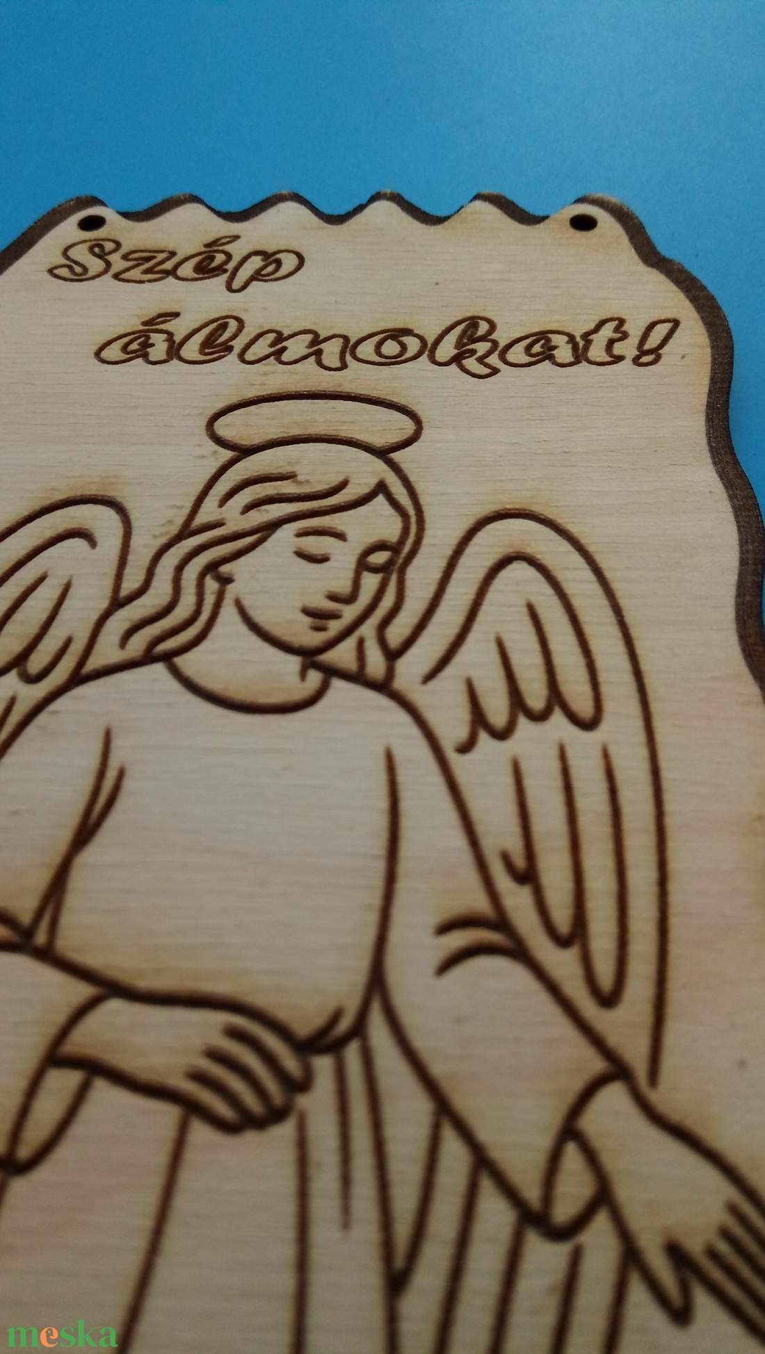 Húsvéti gyerek ajándék. Szép, gravírozott álomőrző. Őrangyal kép gyerekszobába, gyerekágy fölé, megnyugtatásnak, dísznek - otthon & életmód - dekoráció - kép & falikép - fából készült kép - Meska.hu