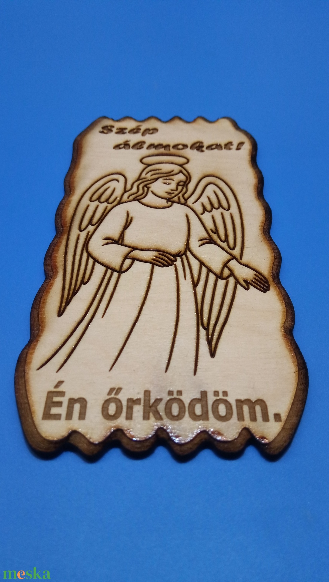 Húsvéti gyerek ajándék. Szép, gravírozott álomőrző. Őrangyal kép gyerekszobába, gyerekágy fölé, megnyugtatásnak, dísznek - otthon & életmód - dekoráció - kép & falikép - fából készült kép - Meska.hu