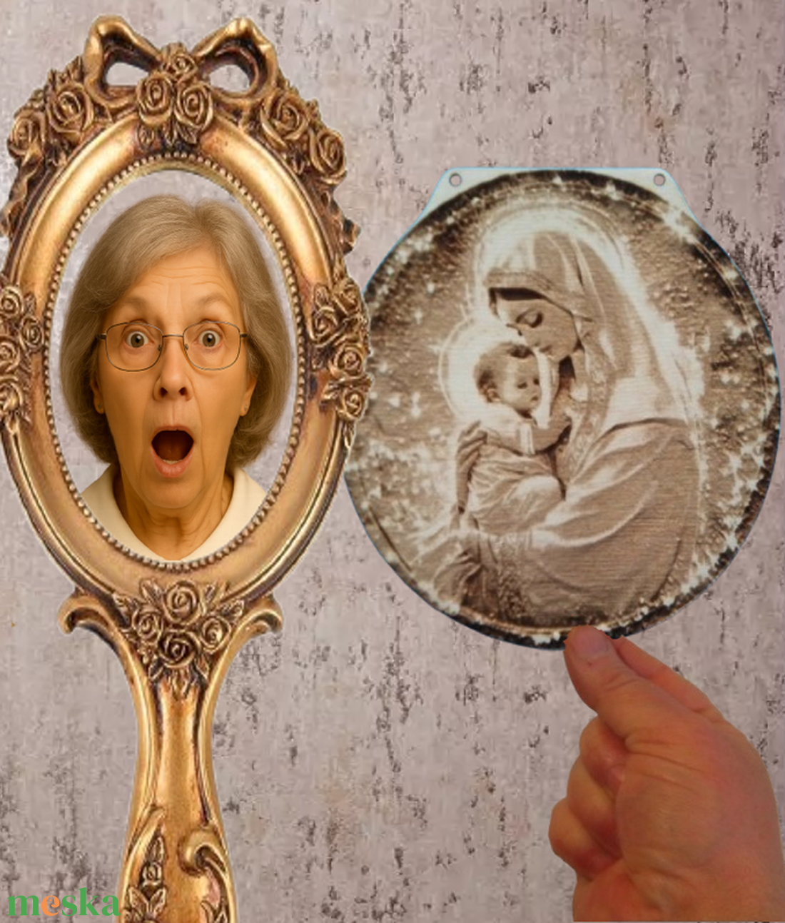 Mária gyermekkel. Húsvéti ajándék idősebbeknek, vallásos érzelműeknek. Gravírozott fa falikép. - otthon & életmód - dekoráció - kép & falikép - fából készült kép - Meska.hu