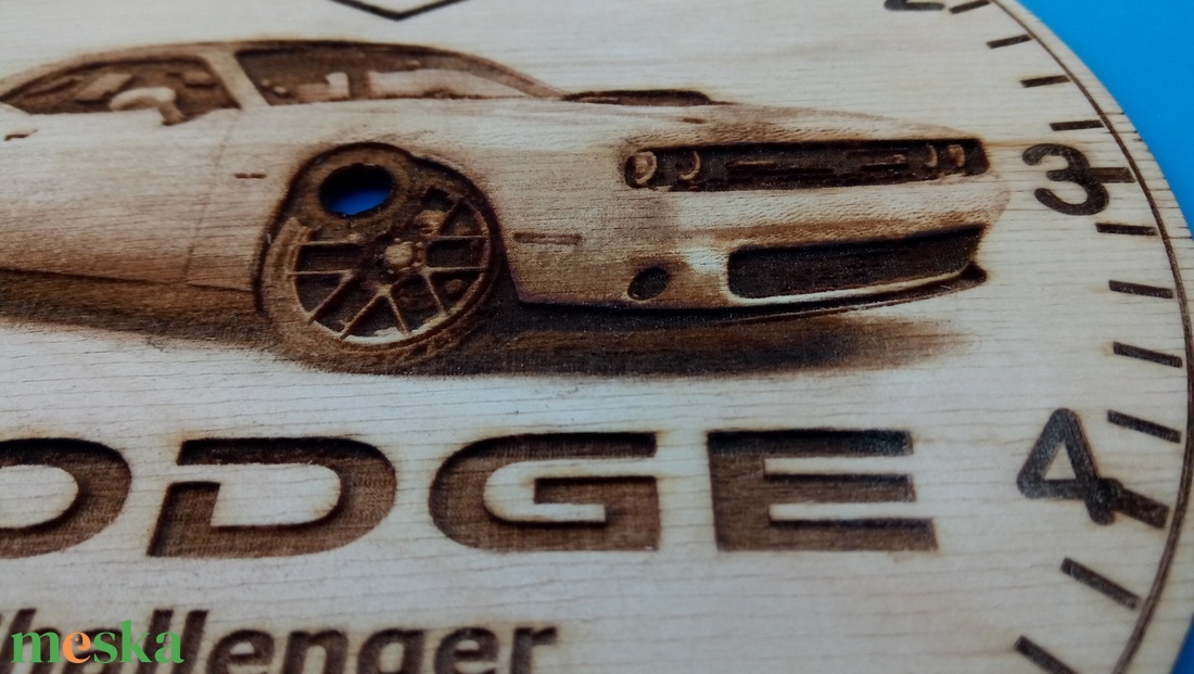 Húsvétra, ajándékba: Dodge Challenger 2015 mintás falióra. USA rajongónak, veteránosnak. - otthon & életmód - dekoráció - fali és függő dekoráció - falióra & óra - Meska.hu